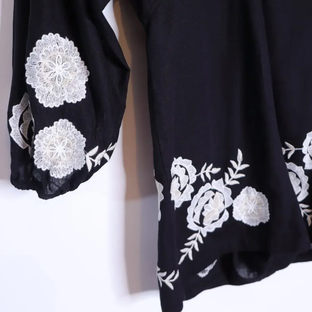 Zara embroidered linen